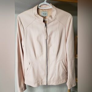 KISMET - BLUSH VEGAN LEATHER MOTO JACKET